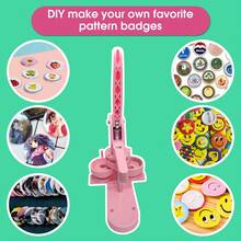 DIY Pin Button Maker Machine 25mm/32mm/58mm Badge Punch Press With 300pcs Button Parts (Pink) - Pink - View 11
