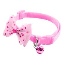 Collar Ajustable Broche Moño Campana Elegante Gato Mascota, collar para gato con moño y campana, accesorio de estilo mascotas, collar ajustable elegante para gatos pequeños - Rosa - Ver 2