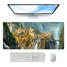 Cute Fantasy Scenery Desk Mat, Large Mouse Pad, Gaming Mousepad Deskpad, Full Size Mice Pad, Desk Matt For Keyboard, Laptop, - White - View 1
