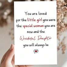 Daughter Keepsake Card - "Little Girl, Special Woman, Wonderful Daughter" Message (With Envelope) - Multicolor - View 12