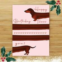 Adult Birthday Card For Dachshund Lovers - Cute Long Dog "Happy Birthday Toooo You" Greeting (With Envelope) - Multicolor - View 8