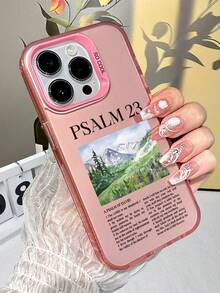 Bible Verse Psalm 23 Pattern Phone Case For IPhone X/XS/XR/7/8/11/12/13/14/15/16/17 Christian Religious Aesthetic Protective Cover - 透銀 - 查看 4