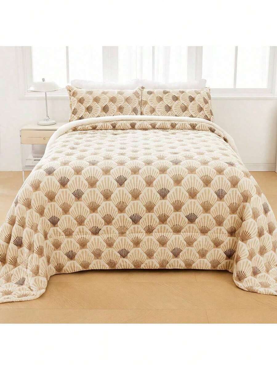 Edredón con Borrego Sherpa – Extra suave y cálido, con fundas incluidas - Albaricoque - Ver 1