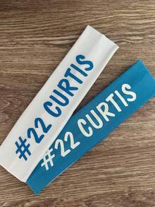 个性化运动队头带，运动头带，运动队装备，女童吸汗带，橄榄球头带，篮球头带，学校个性化运动队头带：防滑定制姓名头带 - 款3 - 查看 4