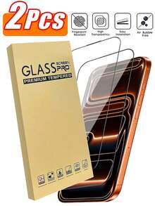 2pcs Tempered Glass Screen Protector, Compatible With IPhone 17 Pro Max, 17 Air, 16 Pro Max, 16e, 7, 8 Plus, X, XR, XS Max, 15, 13, 11, 12, 14 Pro Max, Mini, Full Coverage, Black Frame, Scratch-Resistant, Screen Protection, Compatible With Phone Case - Clear - View 28