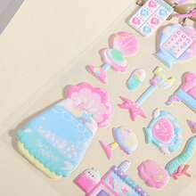 3D卡通粉色贴纸，可爱公主风房间装饰，DIY剪贴簿贴纸，适用于日记本、手工艺品、手机壳、笔记本、包包等。 - 彩色 - 查看 4