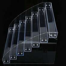 Organizador de esmalte de uñas, acrílico transparente, para maquillaje, para uñas, bandeja de exposición, soporte transparente para aceite esencial, organizador de anteojos de sol, Maquillaje para Encimera de Tocador Baño (siete capas) - Blanco - Ver 4