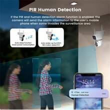 4MP高清双摄像头太阳能户外安防摄像头 - 户外PTZ无线2.4G WiFi摄像头，太阳能供电，PIR人体感应，可充电电池，双向语音，彩色夜视防水家用监控摄像头，太阳能户外安防摄像头 - 移动侦测，夜视，双向语音，350°云台旋转，支持云存储和SD卡（需另购） - 彩色 - 查看 6