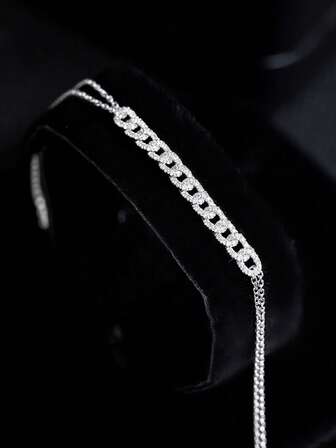  1pc Fashionable Hollow Vintage Cuban Link S925 Sterling Silver Bracelet For Women, 18K Gold Plated, Minimalist Design, Versatile For Daily Wear, Luxury Niche Designer Jewelry, Gift For Valentine's Day, Birthday, Anniversary