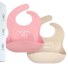 2 Pack Baberos De Silicona Bebé Impremeable Unitalla Calidad - Rosa - Ver 6
