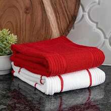 T-fal Textiles - Toallas de Cocina de 2 Unidades, parquet, sólido/Cheque, Paquete de 2, , 2 Unidades(Rojo) - Multicolor - Ver 7
