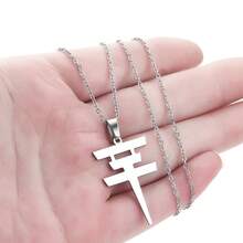 Tokio Hotel Necklace Stainless Steel Tokio Hotel Pendant Bill Corlett Logo Jewelry - 東京飯店項鍊鋼色 - 查看 5