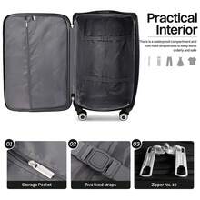 Softside Luggage Set,Expandable Luggage For Extra Capacity,Large Capacity Family Suitcase,Lightweight Waterpoof Resistant Polyester,20inch+28inch,20inch+24inch+28inch - BLACK/BURGUNDY - 查看 3