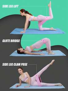 أشرطة المقاومة لتنشيط الأرداف والأرداف والساقين، أشرطة المقاومة للياقة البدنية والتمارين الرياضية - متعدد الألوان - مشاهدة 3