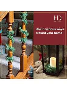 5 mètres de bande de pin de Noël, feuilles vertes, fil de fer, pour chars de défilé, Halloween, sapin de Noël, fêtes du Nouvel An, fournitures pour fête d'anniversaire, décorations de table. Centre de table de Noël de style ferme pour la décoration de table de cuisine, décoration d'hiver pour la maison, décoration d'Halloween, décoration de Noël, cadeaux d'anniversaire, guirlande de fleurs faite main, feuilles décoratives