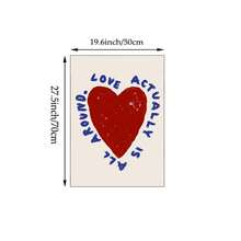 1件「Love Is Everywhere」主題帆布壁畫，紅藍配色愛語錄繪畫，學院風愛心女孩海報，心形美學裝飾，適用廚房、客廳、居家吧台、男性空間、宿舍，送給她的禮物，可選無框或有框 - 彩色 - 查看 12