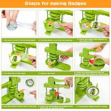 DIY Pin Button Maker Machine 25mm/32mm/58mm Badge Punch Press With 300pcs Button Parts (Green) - Green - View 9