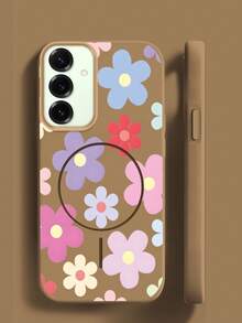 Custodia morbida per Samsung Galaxy S24+, S25+, S24 Plus, S24FE, S25 Plus, S25 Ultra, S25 Edge – custodia magnetica opaca con motivo floreale, custodia protettiva antiurto in TPU - nero - Visualizzare 6