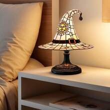 Witch Hat Lamp LED Creative Table Lamp USB Powered Resin Witch Hat Light Ornament For Living Room Home Bedroom Decoration - 綠色 - 查看 4