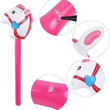 Palo inflable con forma de caballo, accesorio de actividad infantil con caballo inflable en forma de animal, palo inflable en forma de mini caballo rosa, para fiestas y eventos - Multicolor - Ver 6