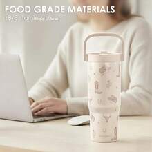 Pink Bow Stainless Steel Straw Lid Tumbler 30oz With Carry Handle For Women Girls, Insulated Travel Coffee Cup, Gift For Sports Outdoor Workout Christmas Birthday - 女牛仔 - 查看 6