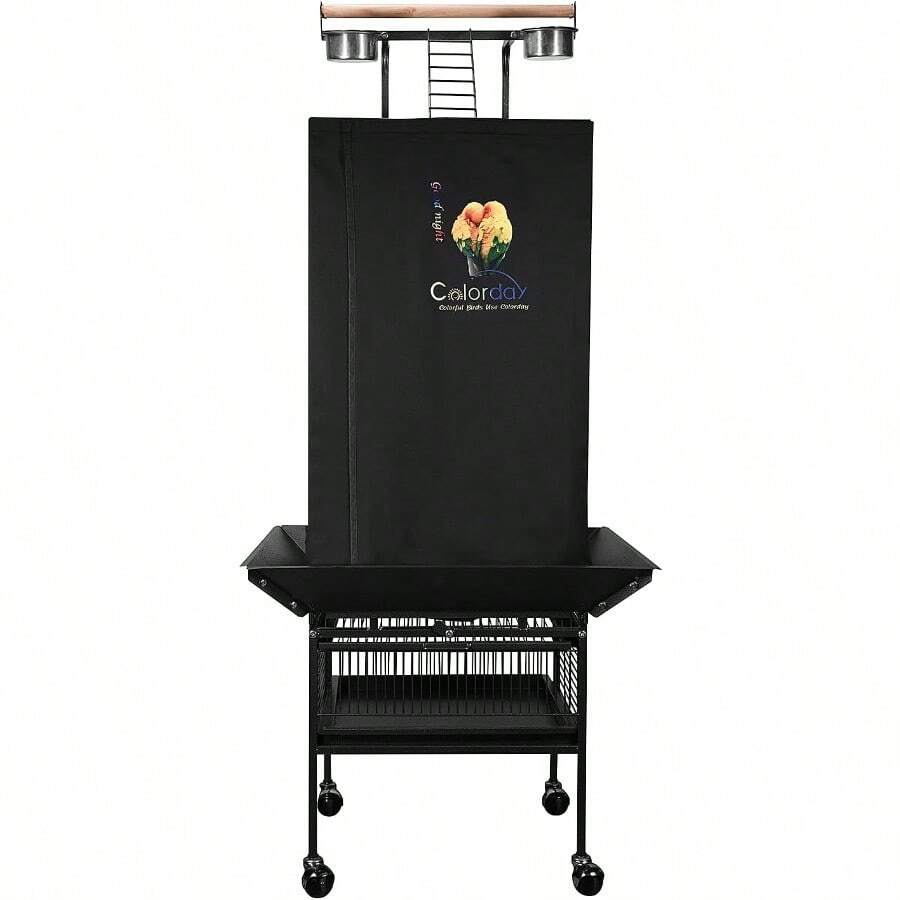 Colorday Good Night Funda para jaula de pájaros grande con tapa de juego pendiente de patente color negro de 61 pulgadas - 61 - Ver 1