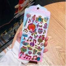 3D süße Aufkleber, wiederverwendbare Cartoon Szenen Aufkleber mit Zauberstab und Edelsteinen, Spaß DIY Tagebuch Sammelalbum Notizbuch und Handyhülle Aufkleber, Erwachsenen Prägung Stil