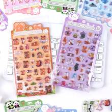 Ein süßer japanischer Aufkleber, bunter 3D geprägter Acryl-Diamant-Aufkleber mit Sushi-Essen, Kaninchen, Obst, geeignet für Scrapbooking und Bürodekoration mit Cartoon-Tier-Selbstklebe-Aufklebern, perfekt für DIY-Projekte und Bastelaufkleber für Büromaterial.