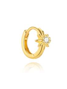 SereneSpark 1 pieza Pendientes asimétricos clásicos de plata de ley 925 con circonita cúbica, con baño de oro de 18K, adecuados para el uso diario de mujeres, bodas, fiestas, Día de San Valentín y otras ocasiones. - Dorado - Ver 14