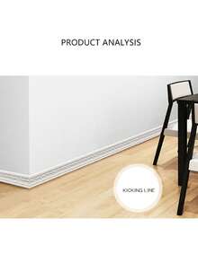 3D Walls Edging Self-Adhesive 3D Walls Edging Strip, Flexible Wall Borders Frame Peel And Stick Trim Molding, Waterproof Wall Edgings Strip Home 91 * 3.15in - 白色 - 查看 2