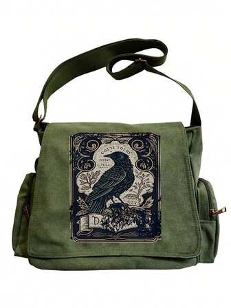 Large Capacity Shoulder Bag, Vintage Tote Messenger Crossbody Satchel, Multiple Patterns Available, Suitable For Various Occasions Like Shopping, Travel, Dining, School, Pet Lovers, And Great Gift Choice