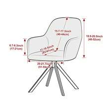 Geometrisches Muster Stoff bequeme passende Einzelstuhlhülle, geeignet für Esszimmer, Schlafzimmer usw. - 08# dunkelgrau - Übersicht 7