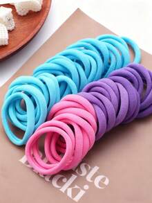 50pcs Minimalist & Practical Hair Scrunchies, Daily Home Hair Accessories Suitable For Girls Back To School Season - Multicolor - View 4