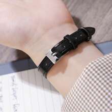 1件套女士玫瑰金合金手表套装，简约风格玫瑰金表面，KEZZI时尚休闲合金表带腕表 - 黑色 - 查看 5