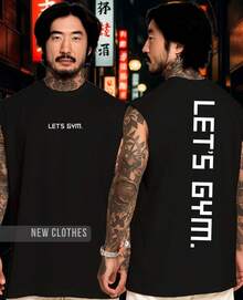 Camiseta Regata Oversized Let's Gym Musculação Esportiva Treino Camisa Academia - Preto - Visão 2