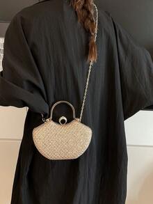 2025新款宴会手提包，搭配旗袍，小巧包包，亮片链条单肩包，百搭 - 彩色 - 查看 8