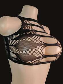 2件套性感蕾丝连体衣内衣套装 - 黑色 - 查看 5