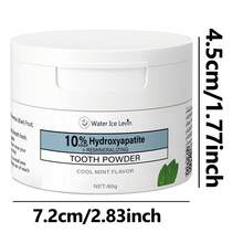 羥基磷灰石牙粉，酷涼薄荷口味，美白牙齒，拋光牙齒，深層清潔牙粉，適合日常生活與旅行牙齒清潔粉，拋光牙齒，深層清潔牙粉，適合日常生活與旅行牙齒清潔粉，無氟 - 白色 - 查看 4