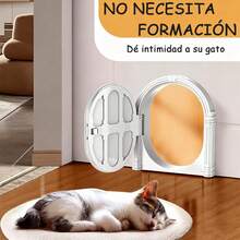 Puerta para Gatos de Interior - Adecuada para Gatos Pequeños de hasta 10 kg,Puerta para Mascotas 24 * 18cm,Nstalación Fácil en Puertas de Madera y Pared,Bloquea eficazmente el Olor(Blanco) - Blanco - Ver 5