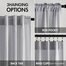 White Privacy Sheer Curtains 84 Inch, Light Filtering 2 Panels Set - Grey - View 6