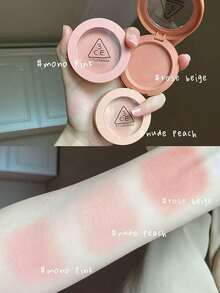 3CE Brand New Mood Recipe Mini Monochrome Blush In Pink, Mousse-Like Smooth Texture, Creates Intoxicating Gradient Glow, Brightens Warm Skin Tone, Oil Control, Easy To Blend, Highlight Eye Area, Contour, Korean Makeup, 3g/0.1oz