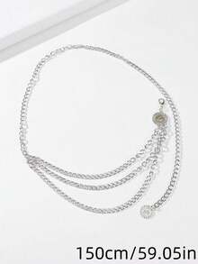 1 Peça Acessório de Corrente de Cintura Ajustável com Design de Retrato Vintage da Rainha e Girassol Sobreposto, Adequado para Vestidos e Vestidos Formais de Verão, Escola, Outono, Halloween