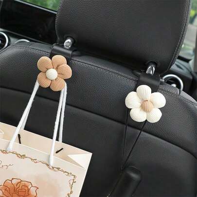 Car Headrest Hook, Cute Flower Car Seat Storage Hook For Wallets And Bags, Portable Car Wallet Hanger Decoration, Commonly Used For SUVs, Sedans, Trucks