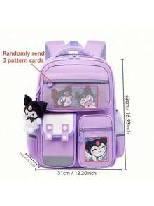 三丽鸥酷洛米多口袋背包 - 可爱的酷洛米主题，轻便单肩包，带多个隔层，适合装奖品和奖励 - 彩色 - 查看 9