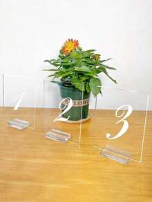 1/3/5/9/10pcs Acrylic Signing Table Seat Card Arrangement Touming Card Slot Base Postcard Wedding Card Holder Table Number Plate Holder, Clear Acrylic Card Slot Base Postcard Card Holder Wedding Card Table Number Plate Table Card Display Holder.Secret Santa Gifts For Women.Valentine's Day Gift.Christmas Gift - Multicolor - View 5