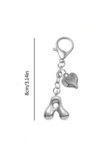 泡泡吊坠，可爱圆形设计，字母A-Z，银色心形吊坠，多功能，可挂在包包/背包/项链上，生日/情人节礼物，钥匙扣/车饰，闪亮合金/不锈钢材质，完美契合女性，个性日常佩戴，时尚礼物，生日/周年纪念礼物，百搭日常配饰，生日礼物，情人节礼物，新年礼物，周年纪念礼物，圣诞节礼物 - 彩色 - 查看 9