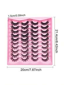20 Pairs Of Fluffy Cat-Eye Thick False Eyelashes, 4 Styles Of False Eyelashes With DH Striped Thick And Fluffy Lashes For Soft, Natural DIY Lash Extensions - Fluffy Lashes - View 3