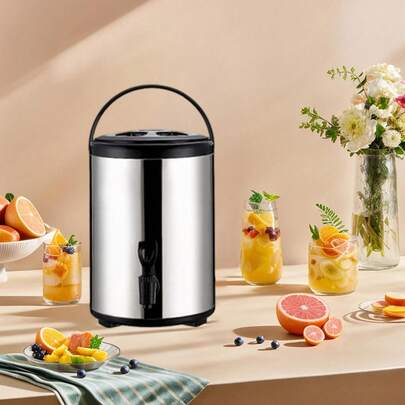 6L Hot Water Dispenser Insulated Hot Water Urn With Faucet & Handle Stainless Steel Tea Dispenser Ideal For Coffee Tea Cold Milk Juice