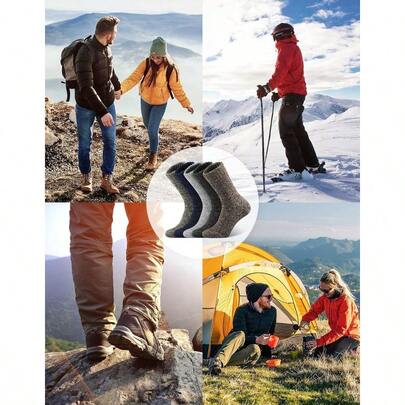 5 Pairs Merino Wool Socks For Men, Extra Thick Wool Hiking Socks For Men Winter Size 7-13