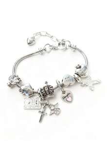 1 件 Y2K 串饰手链、1 件十字架串饰手链、复古街头时尚手链、1 件十字架和心形串饰手链、夜光手链 - 彩色 - 查看 9